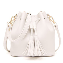 Load image into Gallery viewer, Mara's Dream 2018 Bucket Bags Women Handbags PU Leather Drawstring Solid Color Tassel Designer Women Shoulder Bag Luxury Bags