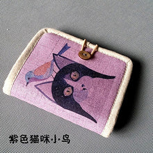 Load image into Gallery viewer, Mara's Dream 2018 Personalized Hand-painted Chinese Style National Wind Wallet Canvas Features Arts Lotus Pankou Purse Short