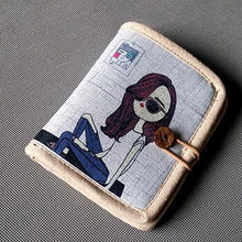 Load image into Gallery viewer, Mara's Dream 2018 Personalized Hand-painted Chinese Style National Wind Wallet Canvas Features Arts Lotus Pankou Purse Short