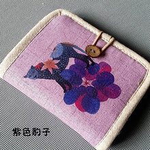 Load image into Gallery viewer, Mara's Dream 2018 Personalized Hand-painted Chinese Style National Wind Wallet Canvas Features Arts Lotus Pankou Purse Short