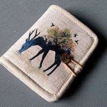 Load image into Gallery viewer, Mara's Dream 2018 Personalized Hand-painted Chinese Style National Wind Wallet Canvas Features Arts Lotus Pankou Purse Short