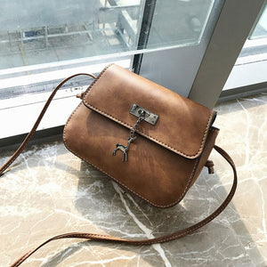 Mara's Dream Women Messenger Bag 2018 Vintage Small Leather Waterproof Handbag Vintage Casual Deer Metal Decorated Crossbody Bag