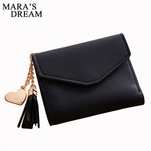 Load image into Gallery viewer, Mara's Dream Tassels Hasp Women Wallet For Coin Card Cash Invoice Fashion Lady Small Purse Short Solid Female Clutch Carteras