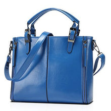 Load image into Gallery viewer, Mara's Dream Ladies Shoulder Bags Women PU Leather Black Solid Color Metal Double Zippers Big Capacity New Messenger Bags