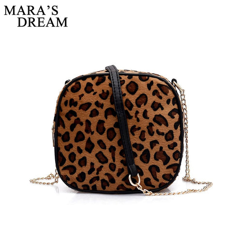 Mara's Dream Solid PU Leather Handbag For Women Leopard Print Hanging Zipper Simple Casual Flap Totes Female Soft Crossbody Bags