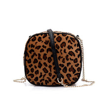 Load image into Gallery viewer, Mara's Dream Solid PU Leather Handbag For Women Leopard Print Hanging Zipper Simple Casual Flap Totes Female Soft Crossbody Bags