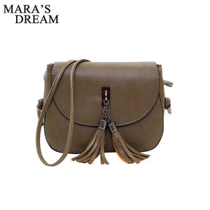 Mara's Dream 2019 Mini Women Messenger Bags Pu leather Women Shoulder Bag Tassel Solid Clutches Chain Women Crossbody Bags Tote